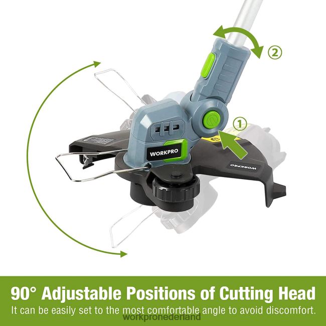 hulpmiddel WORKPRO 20 V draadloze grastrimmer / kantensnijder 12 inch met 2 Ah lithium-ionbatterij Snellader voor 1 uur Inclusief trimmersnoer van 4,5 m behulpzaam 4NVZH8293