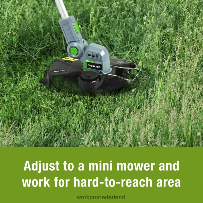 hulpmiddel WORKPRO 20 V draadloze grastrimmer / kantensnijder 12 inch met 2 Ah lithium-ionbatterij Snellader voor 1 uur Inclusief trimmersnoer van 4,5 m behulpzaam 4NVZH8293