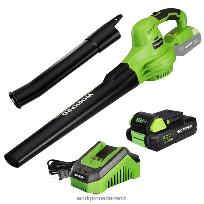 hulpmiddel WORKPRO 20v lichtgewicht mini draadloze bladblazer met batterij en oplader, 2 snelheden morden 4NVZH8303