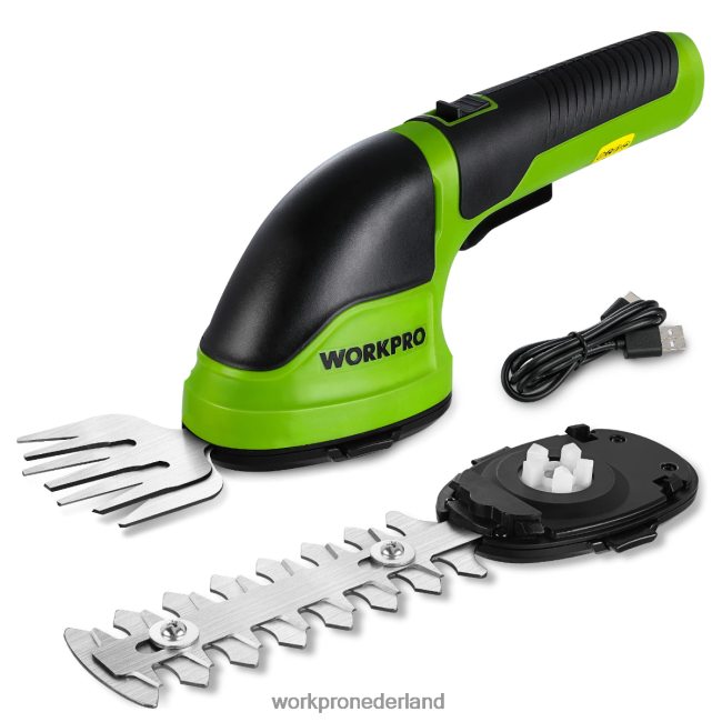 hulpmiddel WORKPRO 2-in-1 draagbare 3,6 V elektrische draadloze struikenschaar, heggenschaar/grasmaaier roze/groen/wit 4NVZH8268