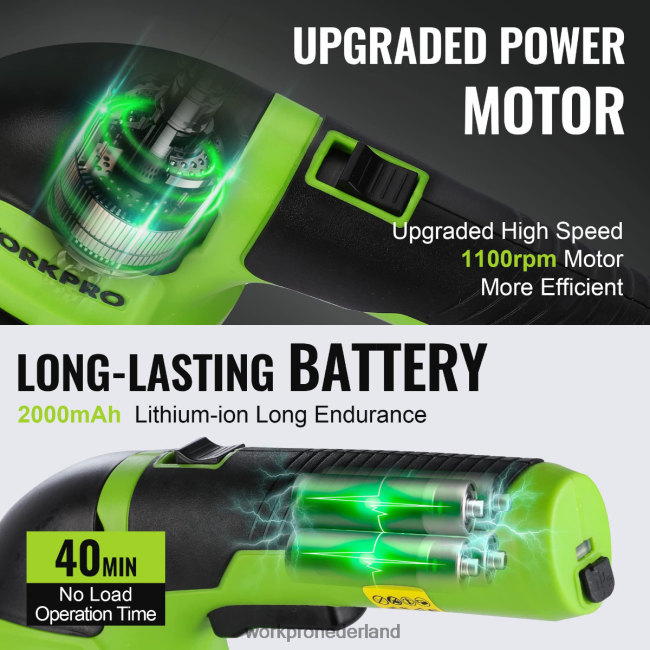 hulpmiddel WORKPRO 2-in-1 draagbare 3,6 V elektrische draadloze struikenschaar, heggenschaar/grasmaaier roze/groen/wit 4NVZH8268