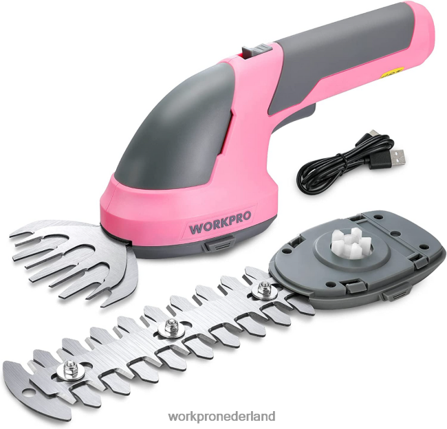 hulpmiddel WORKPRO 2-in-1 draagbare 7,2 V elektrische draadloze struikenschaar, heggenschaar/grasmaaier roze/groen/wit 4NVZH8269