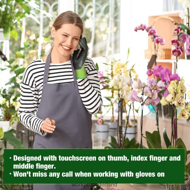 hulpmiddel WORKPRO 2 paar tuinwerkhandschoenen met eco-latex palmcoating en touchscreen voor wieden, graven, harken en snoeien nieuw 4NVZH8273