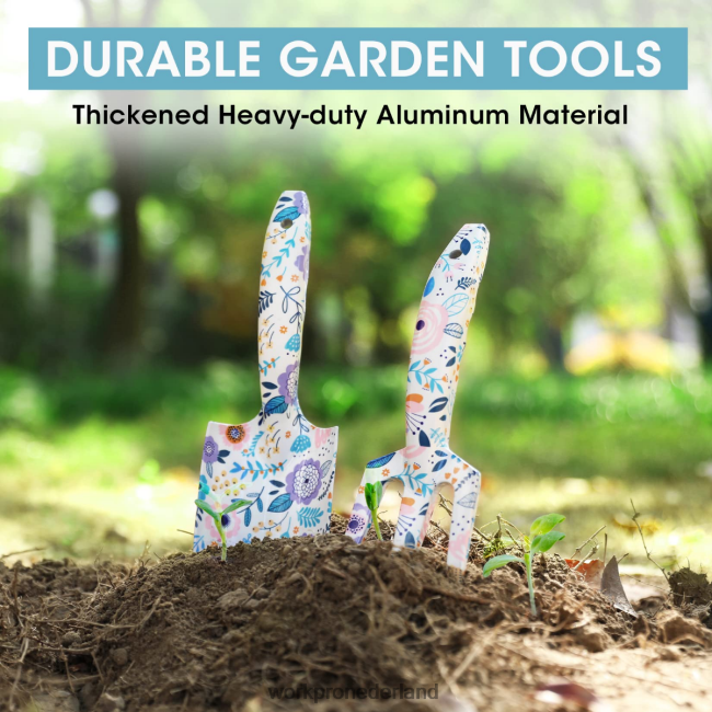 hulpmiddel WORKPRO 4-delige aluminium tuingereedschapset wit/roze 4NVZH8285