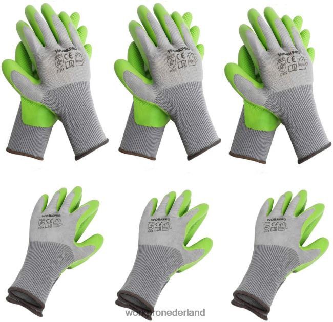hulpmiddel WORKPRO 6 paar tuinwerkhandschoenen met eco-latex palmcoating behulpzaam 4NVZH8275