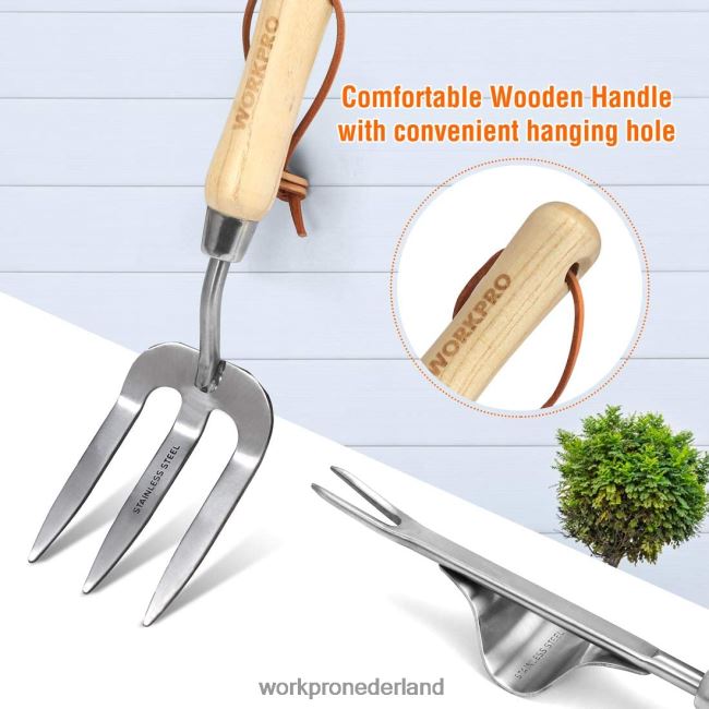 hulpmiddel WORKPRO 7-delige roestvrijstalen tuingereedschapset voor zwaar gebruik morden 4NVZH8274