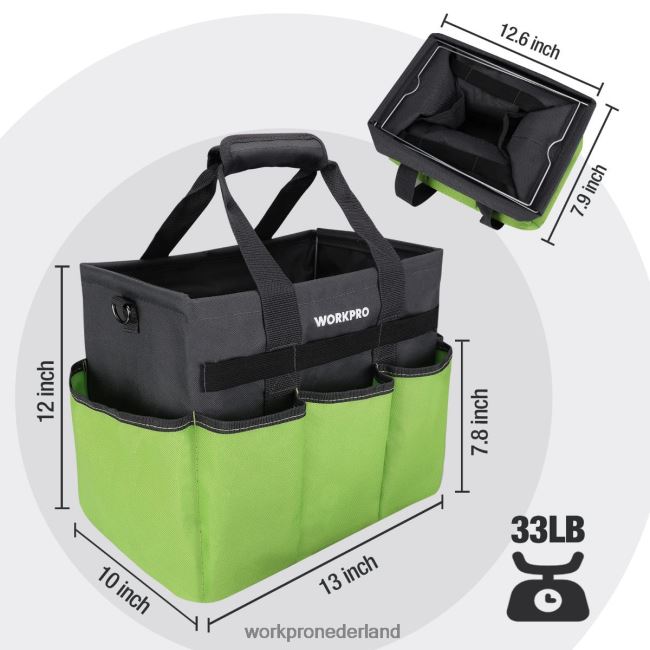 hulpmiddel WORKPRO Robuuste, staande draagtas voor in de tuin, met 10 vakken en een lange verstelbare schouderband behulpzaam 4NVZH8281