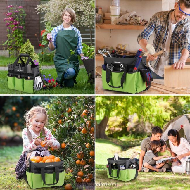 hulpmiddel WORKPRO Robuuste, staande draagtas voor in de tuin, met 10 vakken en een lange verstelbare schouderband behulpzaam 4NVZH8281