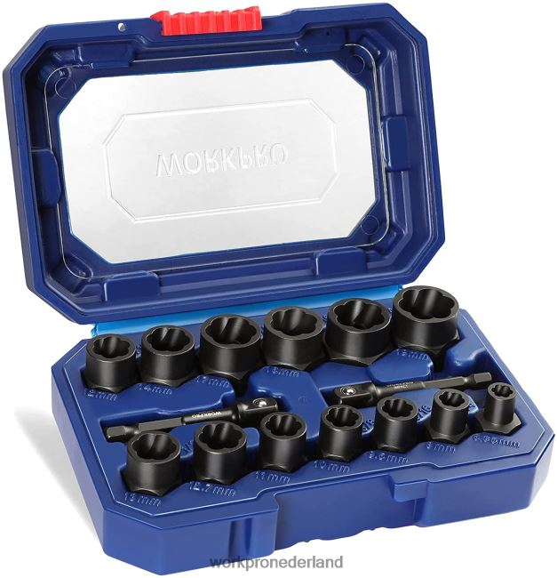 hulpmiddel WORKPRO 15-delige set slagbout- en moerverwijderaar bruikbaar 4NVZH8128