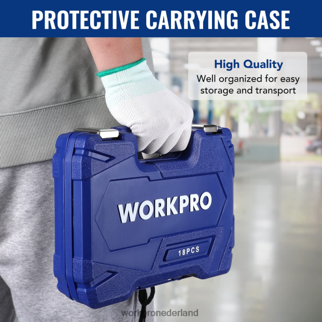 hulpmiddel WORKPRO 18-delige accessoireset voor aandrijfgereedschap morden 4NVZH8137