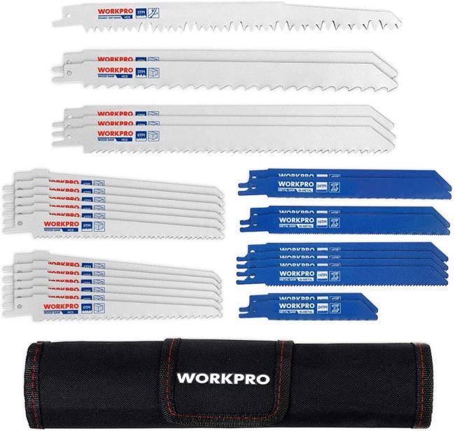 hulpmiddel WORKPRO 32-delige reciprozaagbladenset met opbergzakje bruikbaar 4NVZH8138