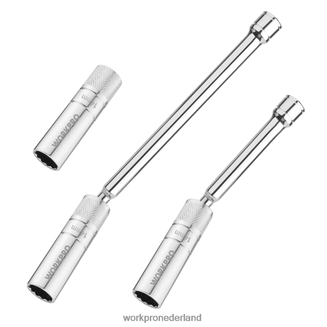 hulpmiddel WORKPRO 3 stuks-14 mm dunne wandcontactdoos met 6- en 10-inch verlengstukkenmagnetische draaibare bougiedopset behulpzaam 4NVZH8143