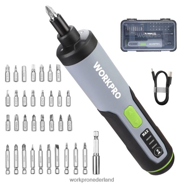 hulpmiddel WORKPRO 4v elektrische schroevendraaier, oplaadbare accuschroevendraaierset met led-lampje bruikbaar 4NVZH8232