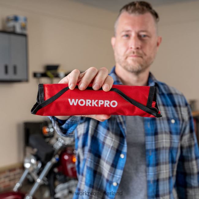 hulpmiddel WORKPRO 8-delige ringratelsleutelset met flexibele kop en organizertas bruikbaar 4NVZH886