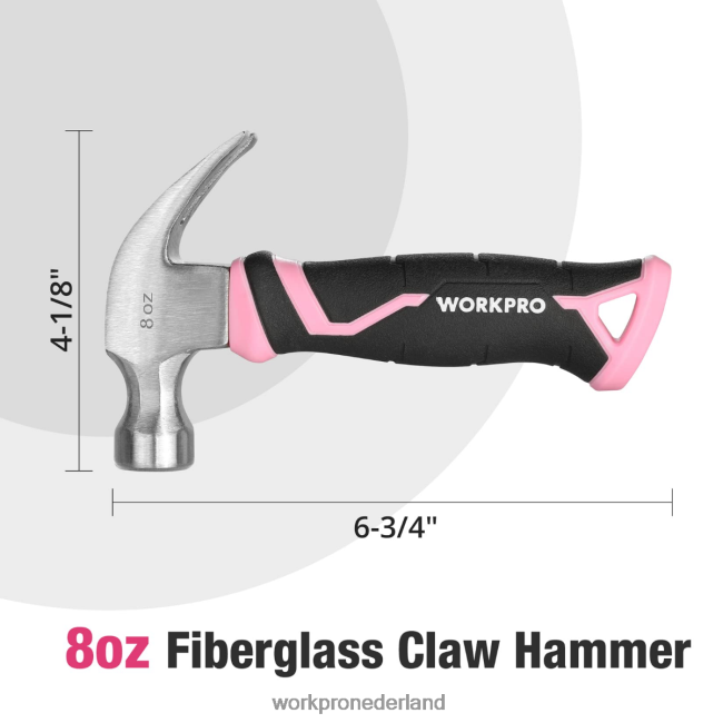 hulpmiddel WORKPRO 8 oz klauwhamer met glasvezel handvat behulpzaam 4NVZH8254