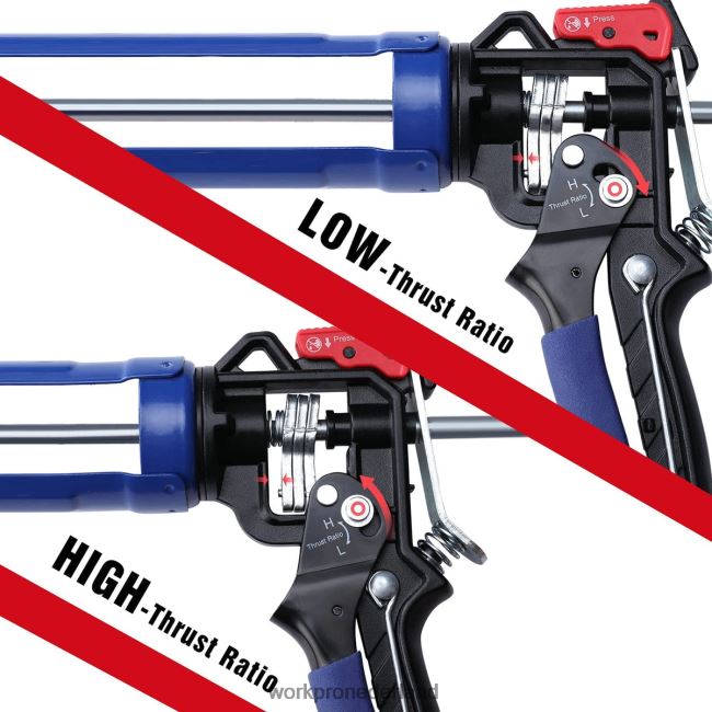 hulpmiddel WORKPRO Kitpistool met instelbare stuwkrachtverhouding voor standaard kitbuizen behulpzaam 4NVZH8135