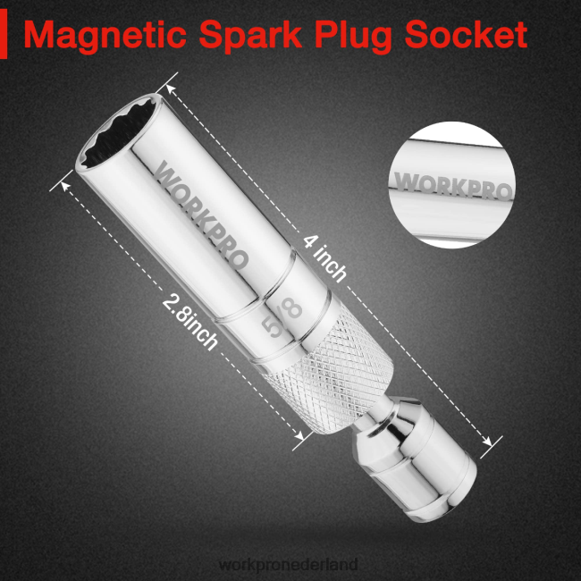 hulpmiddel WORKPRO magnetische draaibare bougie met dunne wandcontactdoos behulpzaam 4NVZH8147