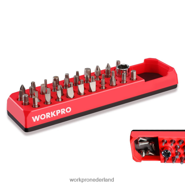hulpmiddel WORKPRO magnetische hex 39-gaats schroevendraaier boor organizer voor 1/4 inch hex bit & drive bit adapter rood blauw 4NVZH8132