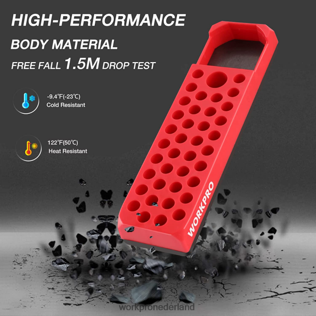 hulpmiddel WORKPRO magnetische hex 39-gaats schroevendraaier boor organizer voor 1/4 inch hex bit & drive bit adapter rood blauw 4NVZH8132