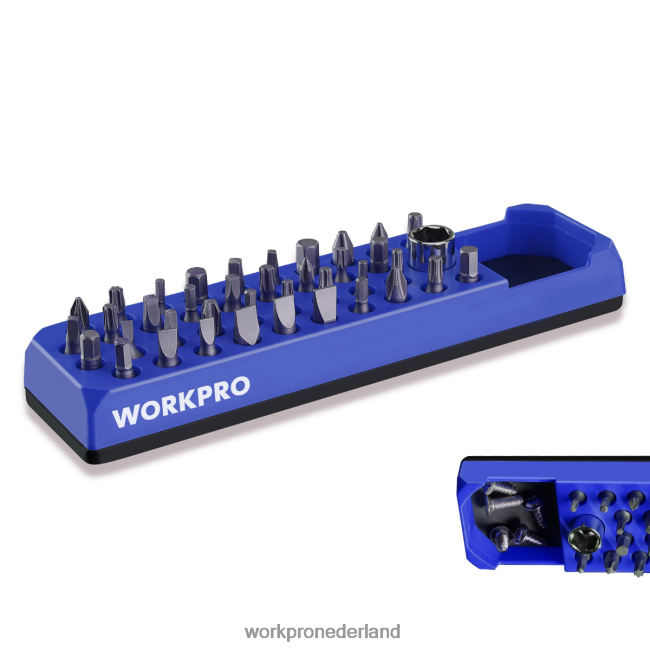 hulpmiddel WORKPRO magnetische hex 39-gaats schroevendraaier boor organizer voor 1/4 inch hex bit & drive bit adapter rood blauw 4NVZH8132