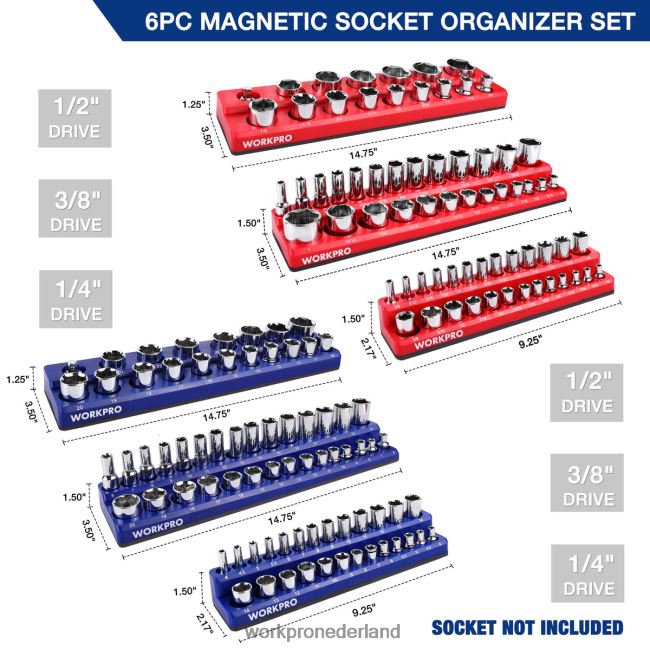 hulpmiddel WORKPRO magnetische houder organizer set van 6 morden 4NVZH8126