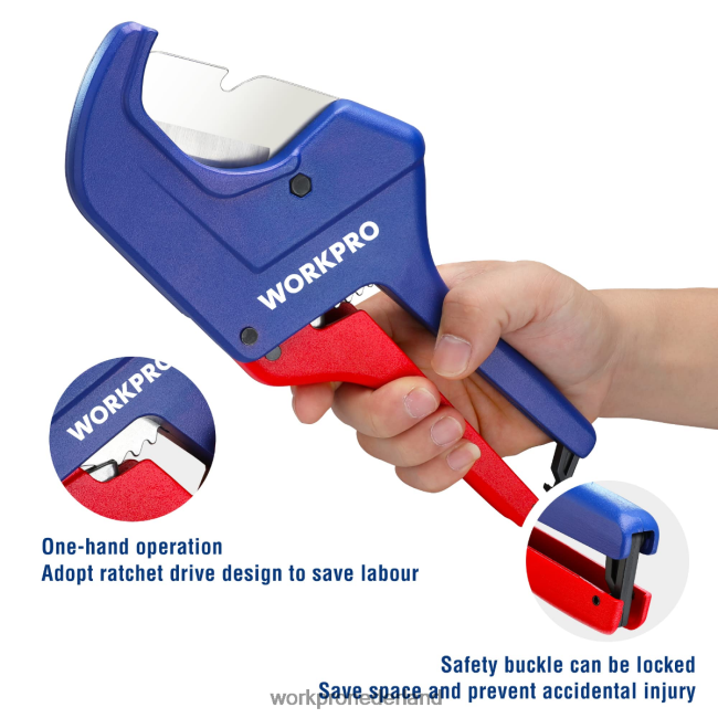 hulpmiddel WORKPRO Ratel-pvc-pijpsnijder bruikbaar 4NVZH8155