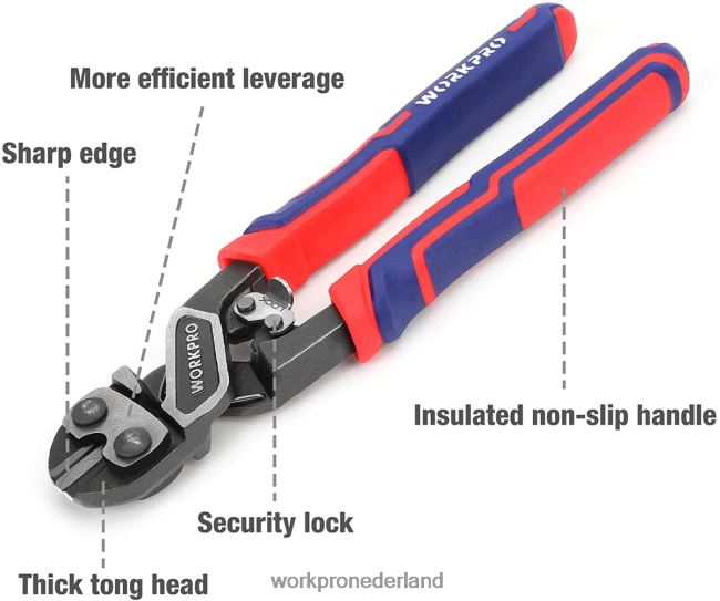 hulpmiddel WORKPRO mini-boutensnijder met veiligheidsslot en efficiëntere hefboomwerking morden 4NVZH8154