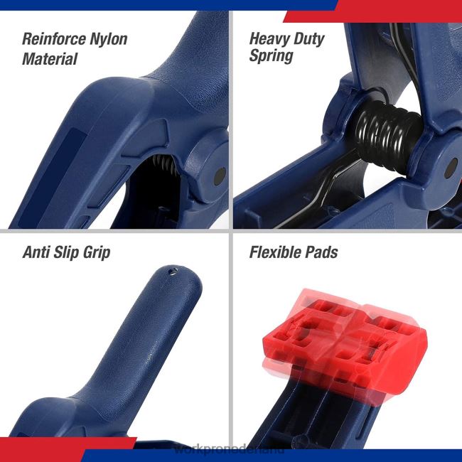 hulpmiddel WORKPRO 16-delige nylon veerklemset voor houtbewerkingsfotostudio's en doe-het-zelfwerkzaamheden blauw 4NVZH8119