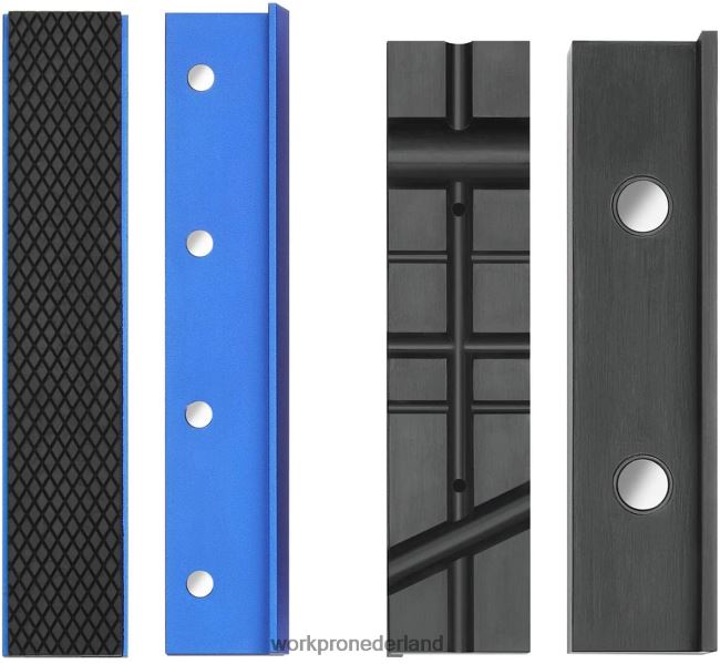 hulpmiddel WORKPRO 2 paar bankschroef-kaakkussens, magnetische bankschroef-kaakbeschermers, multi-groef kaakkussens en aluminium kussentjesset morden 4NVZH8117