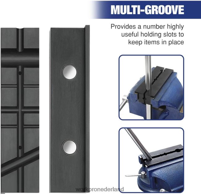 hulpmiddel WORKPRO 2 paar bankschroef-kaakkussens, magnetische bankschroef-kaakbeschermers, multi-groef kaakkussens en aluminium kussentjesset morden 4NVZH8117
