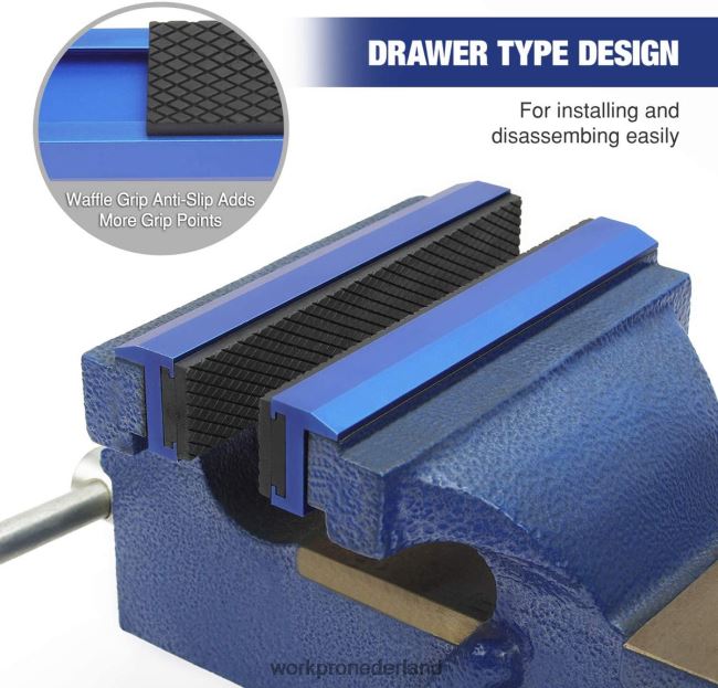 hulpmiddel WORKPRO 2 paar bankschroef-kaakkussens, magnetische bankschroef-kaakbeschermers, multi-groef kaakkussens en aluminium kussentjesset morden 4NVZH8117