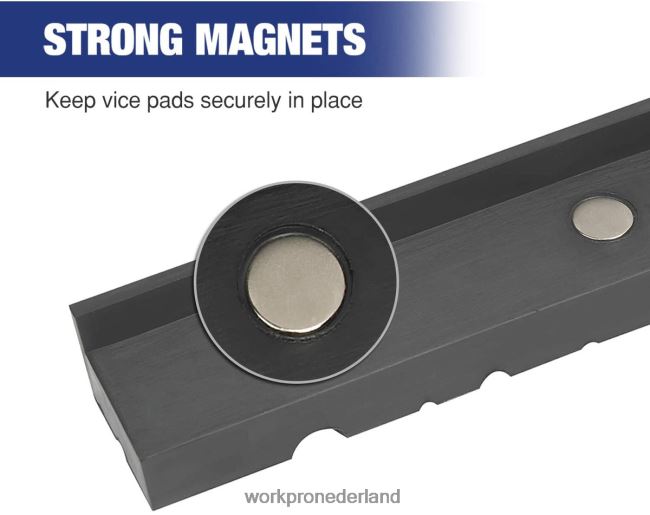 hulpmiddel WORKPRO 2 paar bankschroef-kaakkussens, magnetische bankschroef-kaakbeschermers, multi-groef kaakkussens en aluminium kussentjesset morden 4NVZH8117