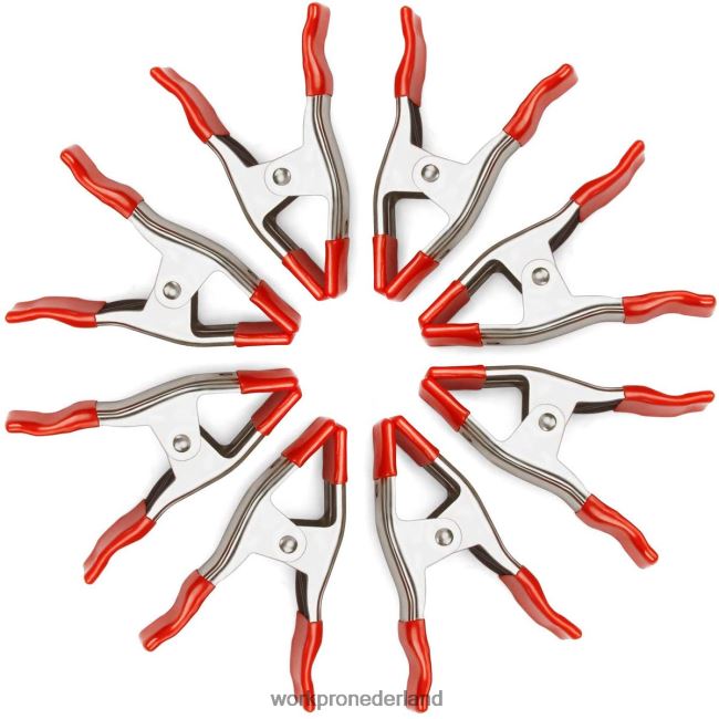 hulpmiddel WORKPRO 8 stuks metalen veerklemmen vernikkeld staal zware klemset 6-5/16 inch voor houtbewerking aangrijpend camping fotostudio's nieuw 4NVZH8122