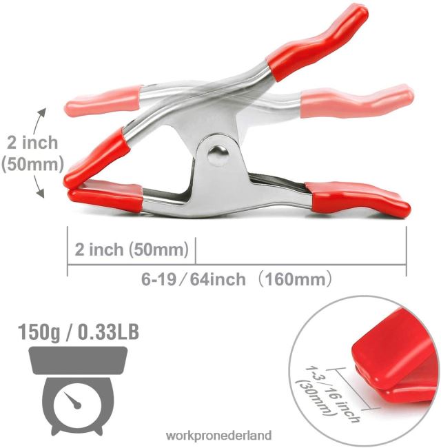 hulpmiddel WORKPRO 8 stuks metalen veerklemmen vernikkeld staal zware klemset 6-5/16 inch voor houtbewerking aangrijpend camping fotostudio's nieuw 4NVZH8122