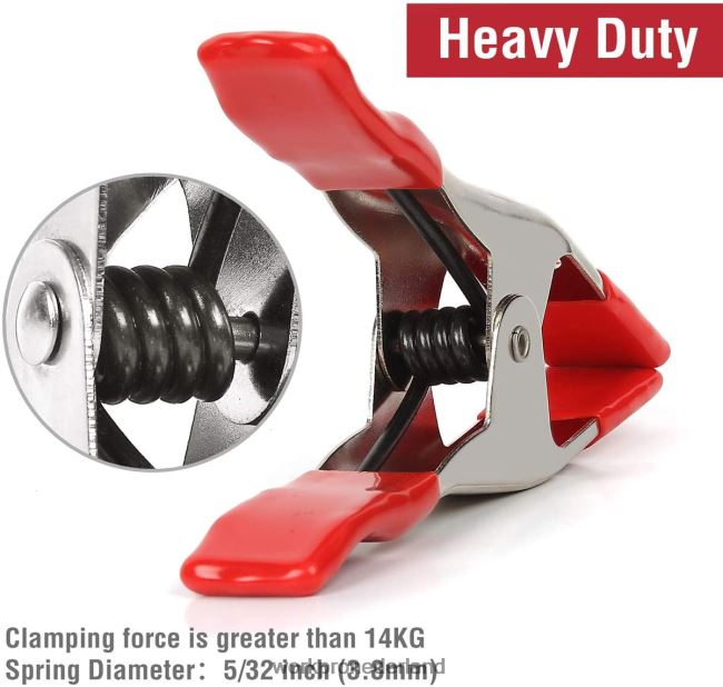 hulpmiddel WORKPRO 8 stuks metalen veerklemmen vernikkeld staal zware klemset 6-5/16 inch voor houtbewerking aangrijpend camping fotostudio's nieuw 4NVZH8122