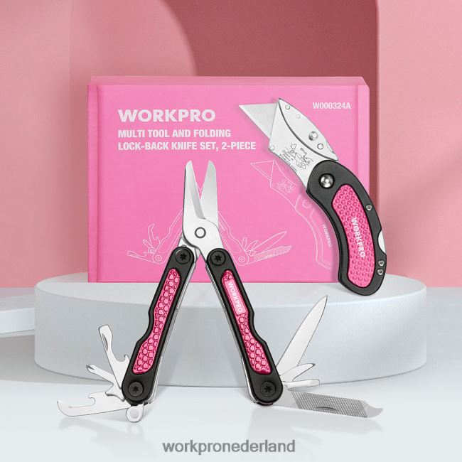 hulpmiddel WORKPRO mes en multitoolset roze 4NVZH844