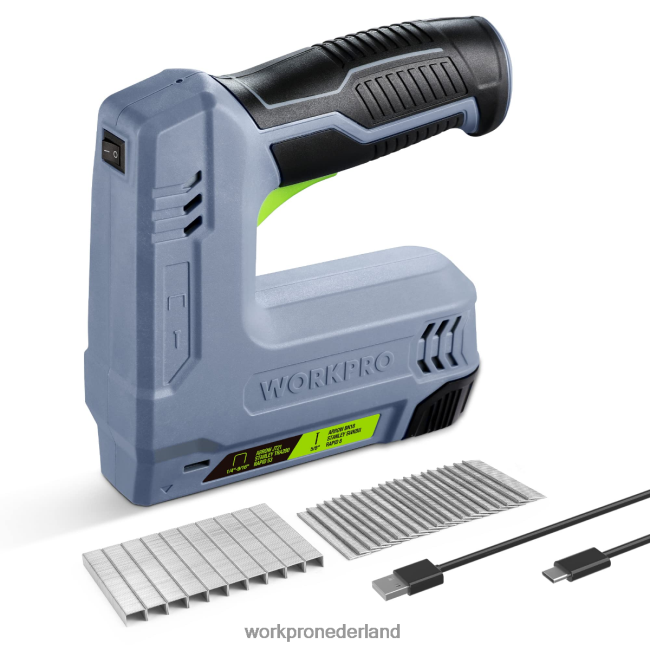 hulpmiddel WORKPRO 3,6 V 2,0 Ah accu-aangedreven elektrisch draadloos 2-in-1 niet- en spijkerpistool roze/grijs 4NVZH8265