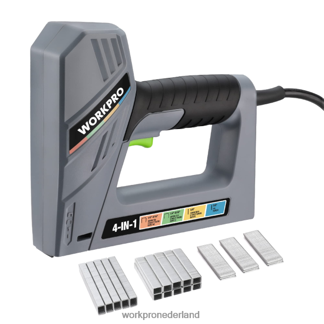 hulpmiddel WORKPRO Elektrisch 4-in-1 schiethamer met snoer, inclusief 3000 stuks nietjes en spijkers behulpzaam 4NVZH860