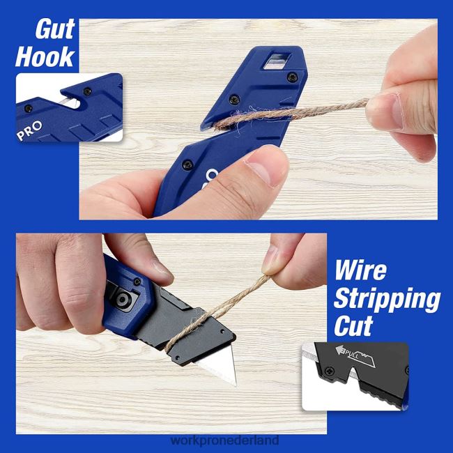 hulpmiddel WORKPRO Opvouwbaar mes Lichtgewicht nylon handvat cutter met 10-delige extra messen rood/blauw/zwart 4NVZH838