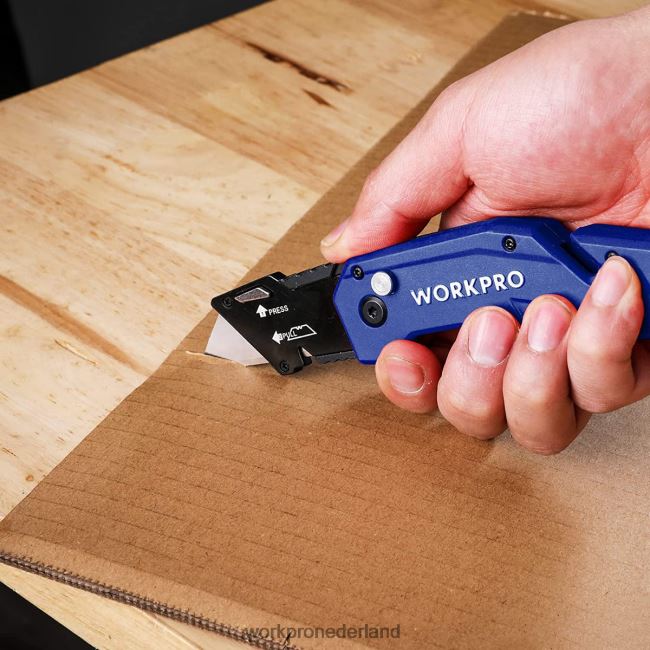 hulpmiddel WORKPRO Opvouwbaar mes Lichtgewicht nylon handvat cutter met 10-delige extra messen rood/blauw/zwart 4NVZH838