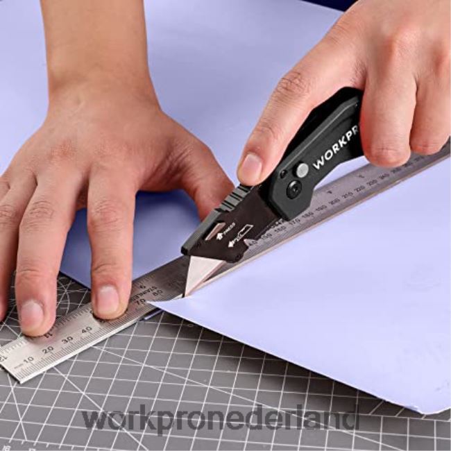 hulpmiddel WORKPRO Opvouwbaar mes Lichtgewicht nylon handvat cutter met 10-delige extra messen rood/blauw/zwart 4NVZH838