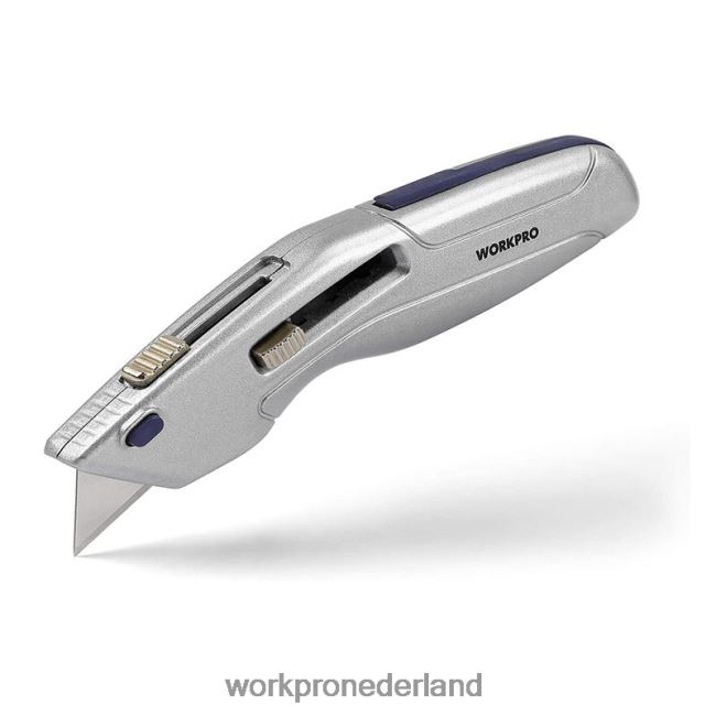 hulpmiddel WORKPRO intrekbaar mes en zelfintrekkende kluis met 2 extra messen inbegrepen morden 4NVZH841