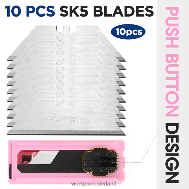hulpmiddel WORKPRO opvouwbaar aluminium mes, inclusief 10 extra messen roze 4NVZH854