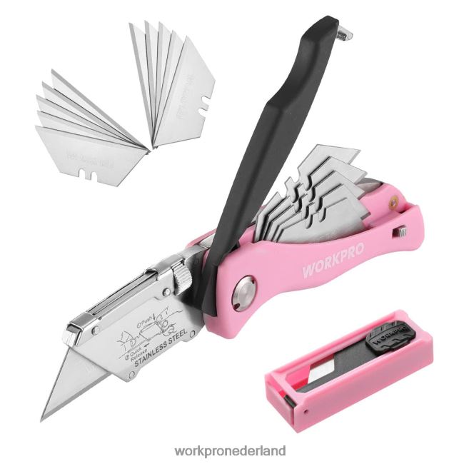 hulpmiddel WORKPRO opvouwbaar mes, snelwisselmes, scheermes roze 4NVZH836