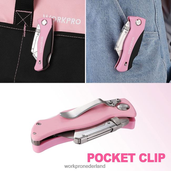 hulpmiddel WORKPRO opvouwbaar mes, snelwisselmes, scheermes roze 4NVZH836