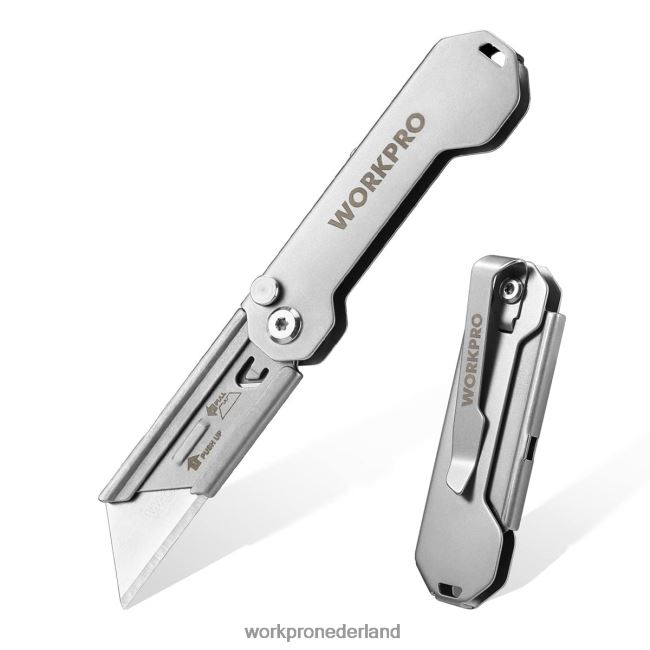 hulpmiddel WORKPRO snelwisselbaar opvouwbaar zakmes mini roestvrijstalen zakmes met riemclip nieuw 4NVZH847