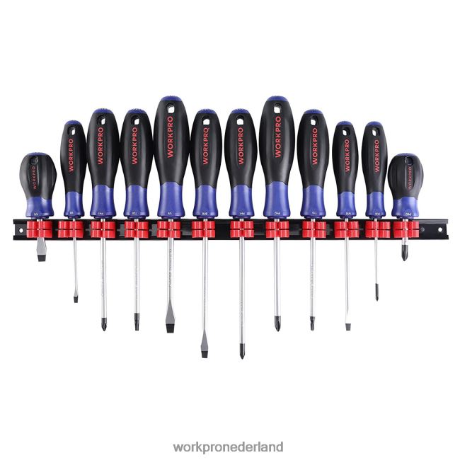hulpmiddel WORKPRO 12-delige magnetische schroevendraaierset met organizer plat voor industriële huishoudelijke reparaties nieuw 4NVZH899
