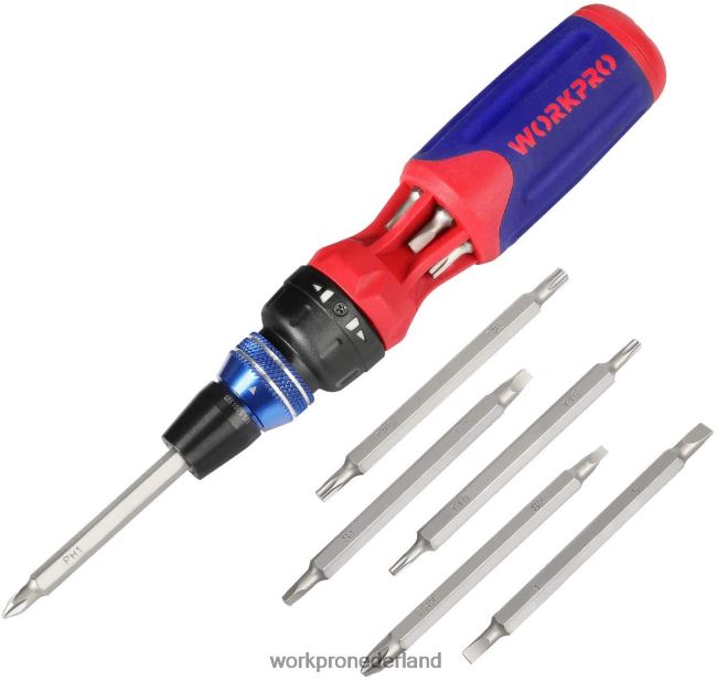 hulpmiddel WORKPRO 12-in-1 ratelende multi-bit snellaadmechanisme-schroevendraaier morden 4NVZH8101