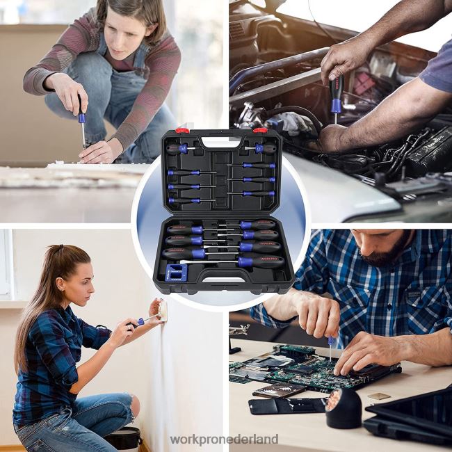 hulpmiddel WORKPRO Magnetische schroevendraaierset, 16-delige torx kruiskopschroevendraaiers met gleuf en magnetiseur nieuw 4NVZH898