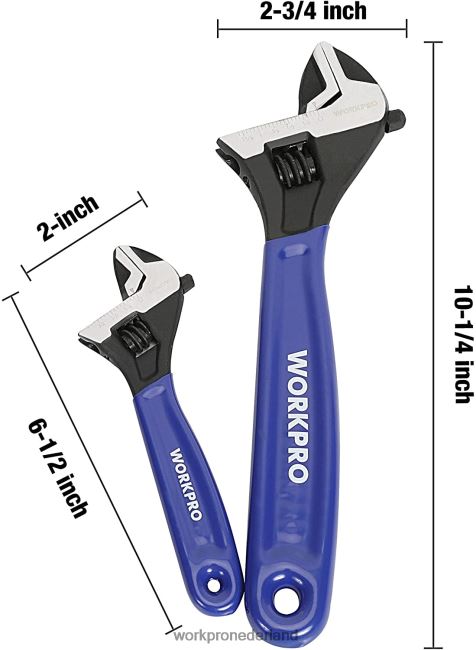 hulpmiddel WORKPRO 2-delige verstelbare moersleutelset voor thuisgarage, werkplaats en doe-het-zelf behulpzaam 4NVZH887